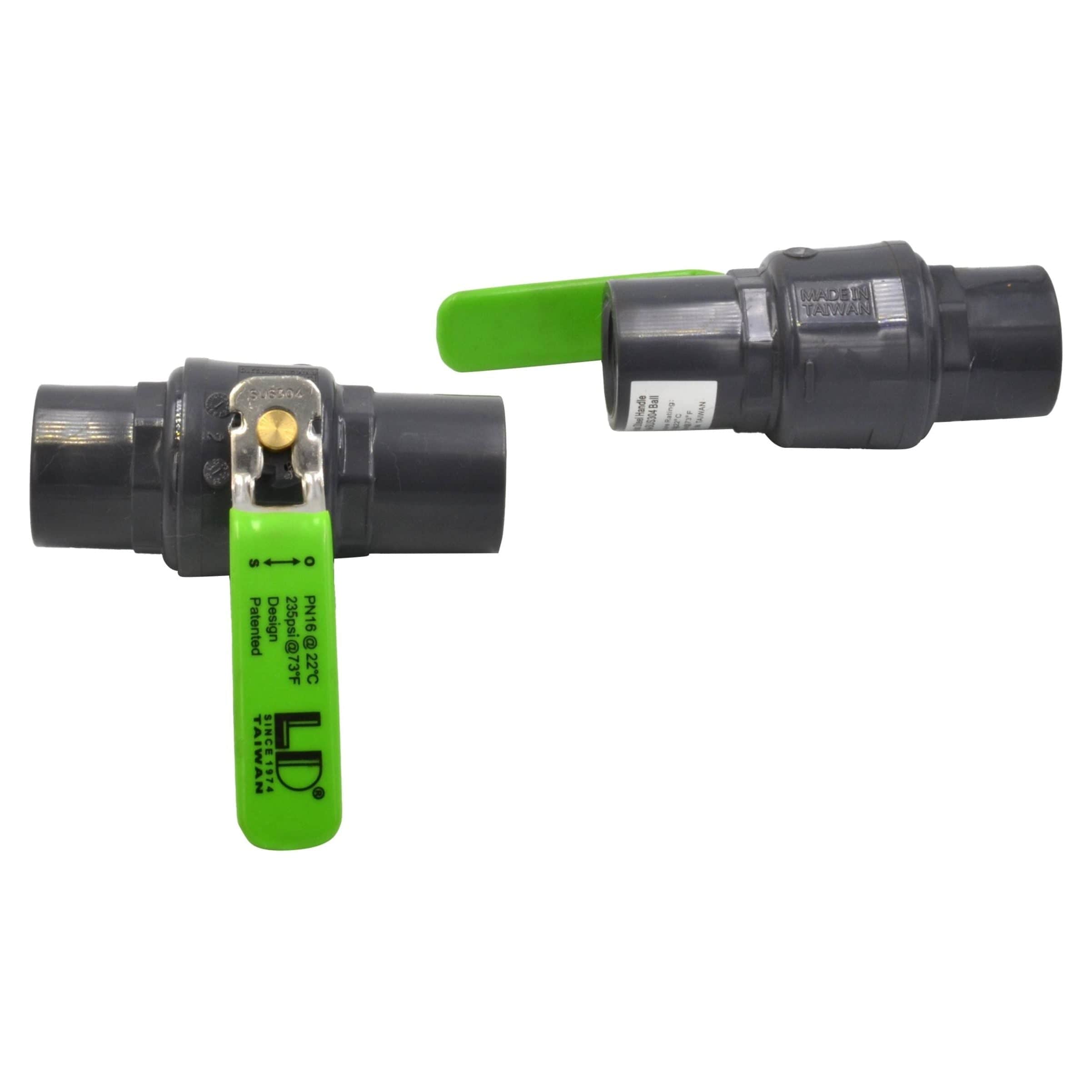 LD Valve Ball Valve x2 Piece 3/4" Industrial Quality Nylon Ball Valve 235 PSI F/F BSPT Thread