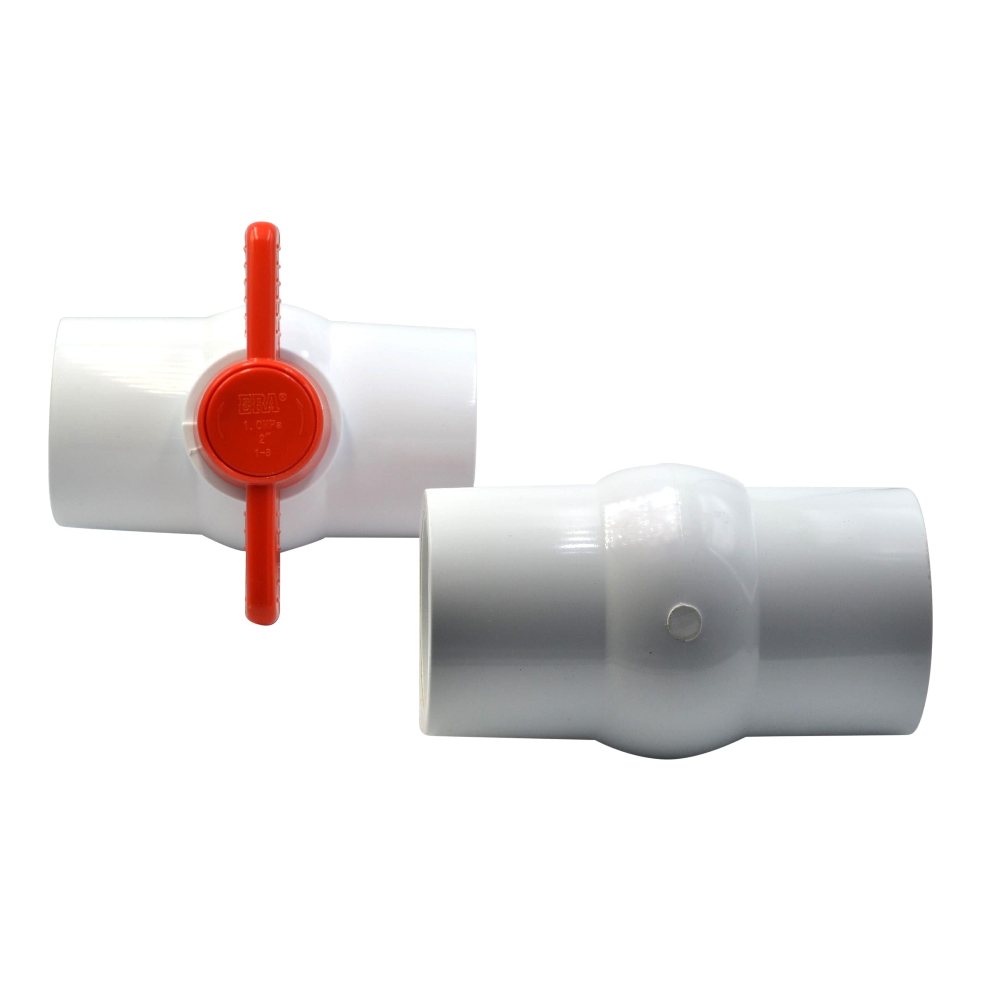 LD Valve Ball Valve x2 PVC Pipe Female/Female 2" Slip Join Ball Valve