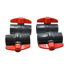 LD Valve Ball Valve x4 PVC Pipe Female/Female 1 1/2" NPT Thread Ball Valve