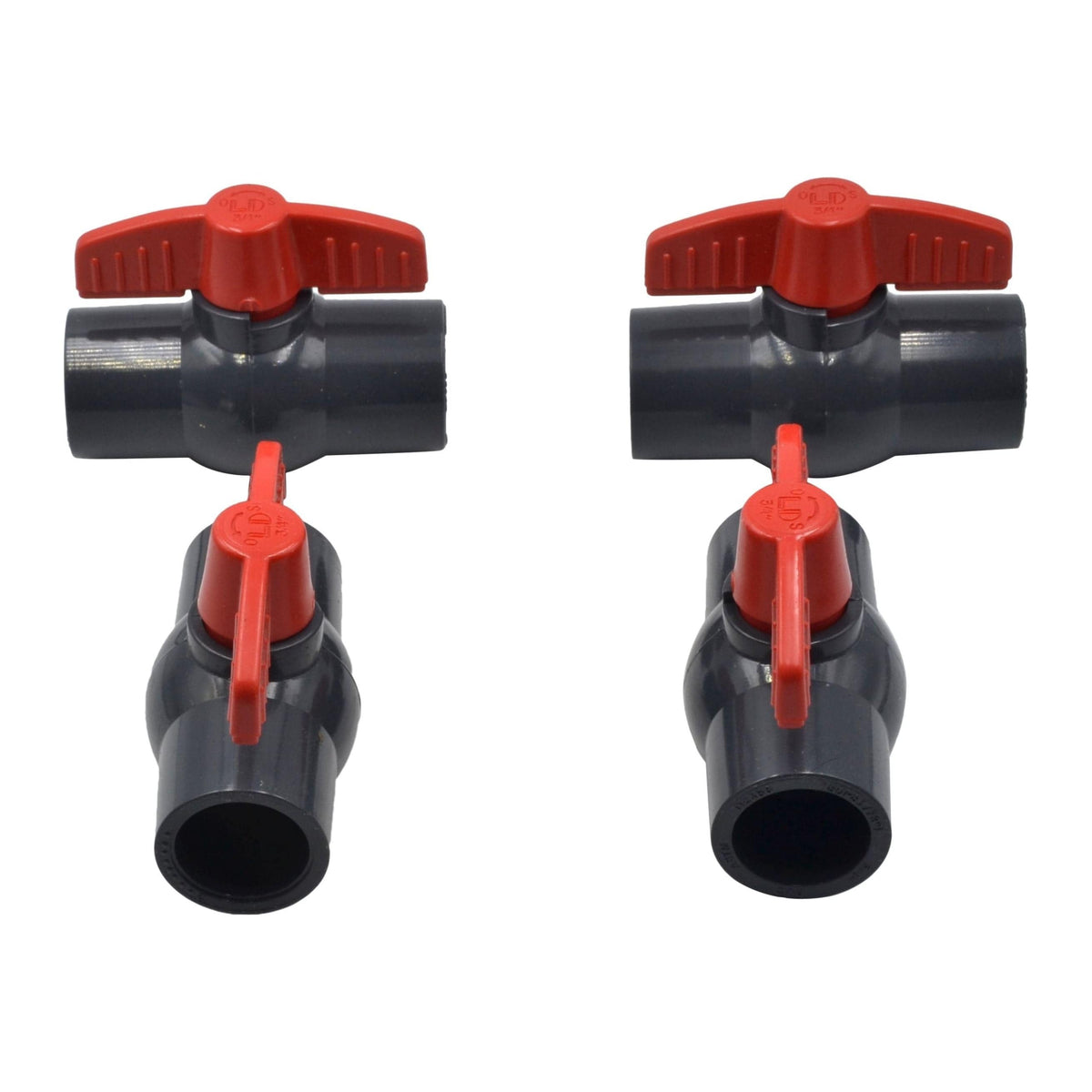 LD Valve Ball Valve x4 PVC Pipe Female/Female 3/4" Slip Join Ball Valve