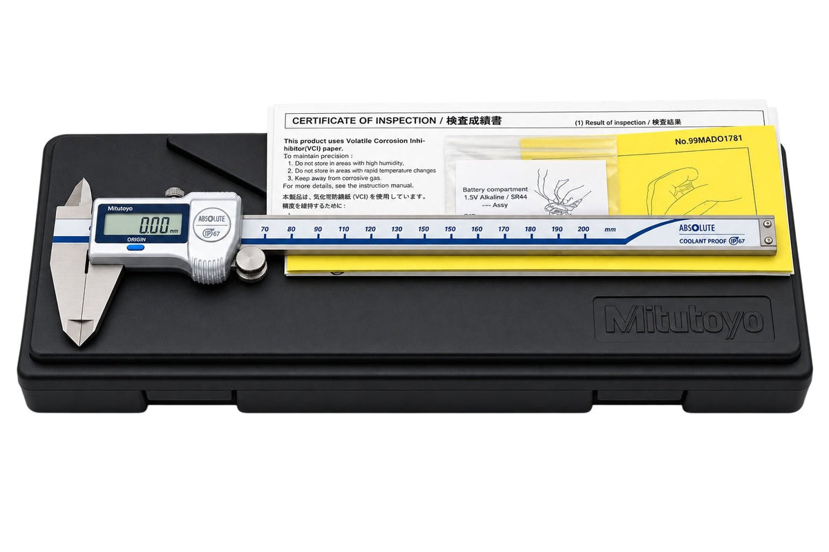 Mitutoyo IP67 Coolant Proof Digital Caliper 0-200mm Mitutoyo Series 500-713-20 (CD-P20M) - Twin Eagle Imports