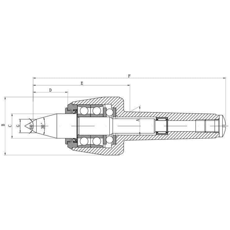 Morse Taper 5 Extended Nose Precision High Speed Live Centre - Twin Eagle Imports