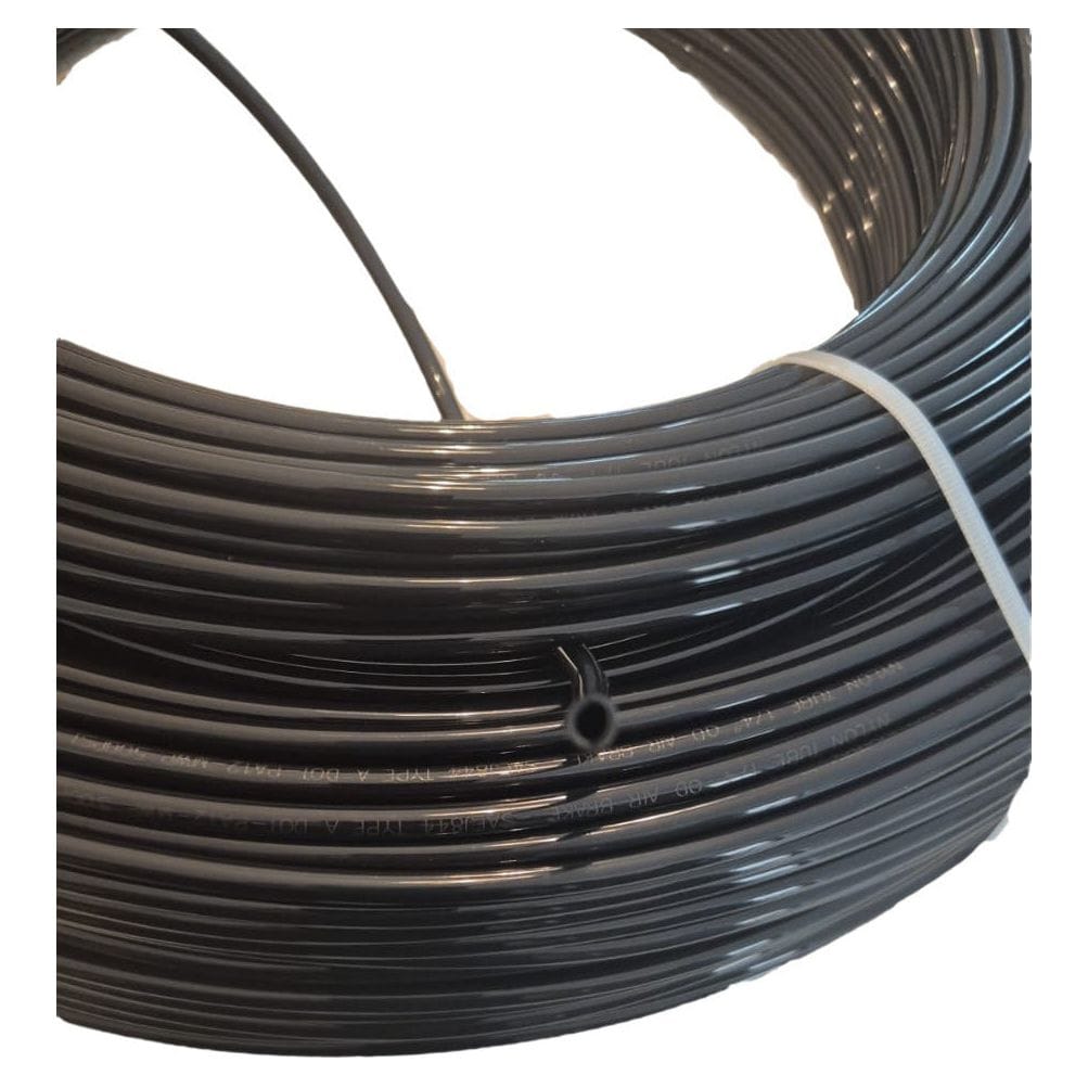 Nylon Air Line Hose Tube 1/4'', One Layer 50m length Black - Twin Eagle Imports
