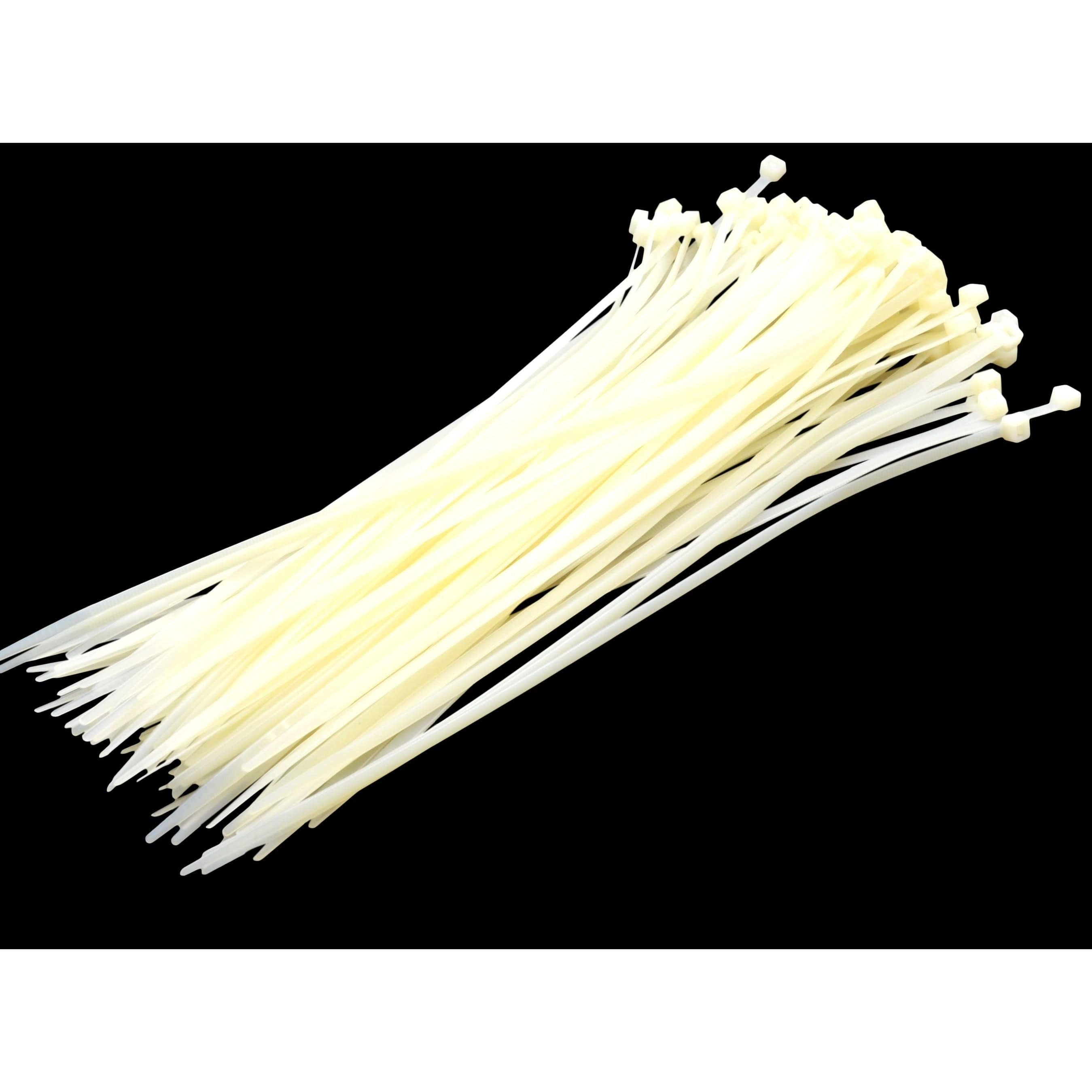 Raptor Cable Tie RAPTOR White 300mm x 4.8mm Medium Duty Cable Ties, 100 Pack