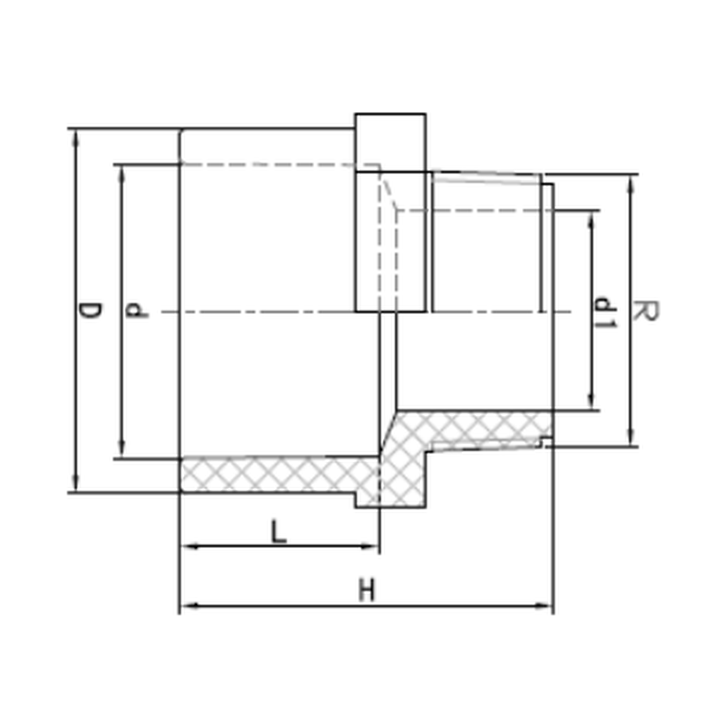 X 10 15mm CAT17 PN18 PVC-U Socket Adapter MI BSP