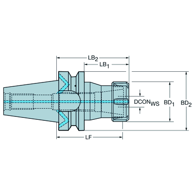 SANDVIK AUSTRALIA PTY LTD Collet chuck Sandvik Coromant BT50 ER20 Collet Chuck Holder - 70 mm