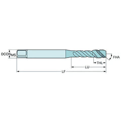 Sandvik HSS-PM Blue Spiral Flute PVD FeN coated Tap 1/4" UNF, DIN 2184-1 Short Body - Twin Eagle Imports