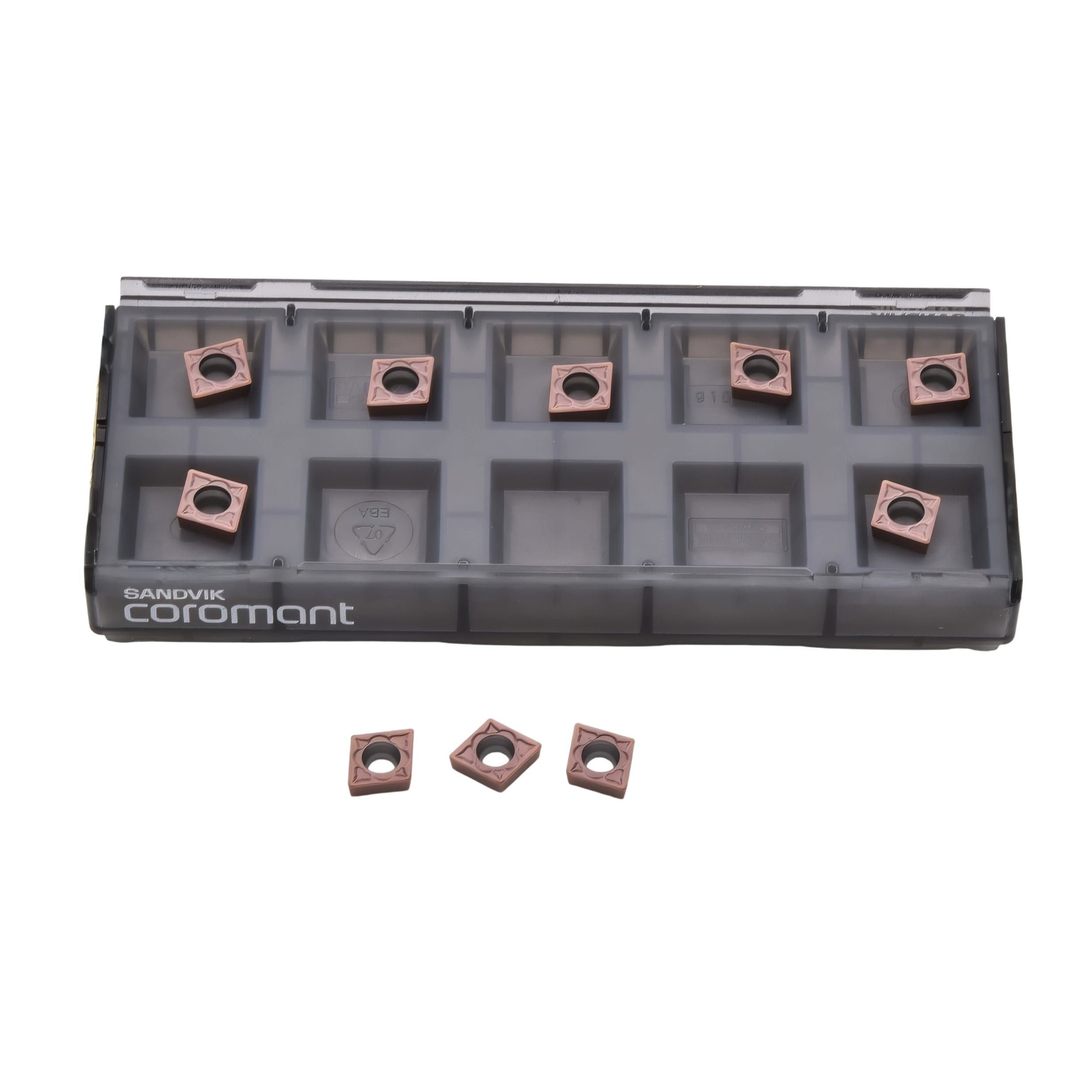 SANDVIK INSERTS 10pc Sandvik Coromant CCMT 06 02 04-MM 1125 Turning Insert (Suitable for Stainless Steel, Medium Chipbreaker)
