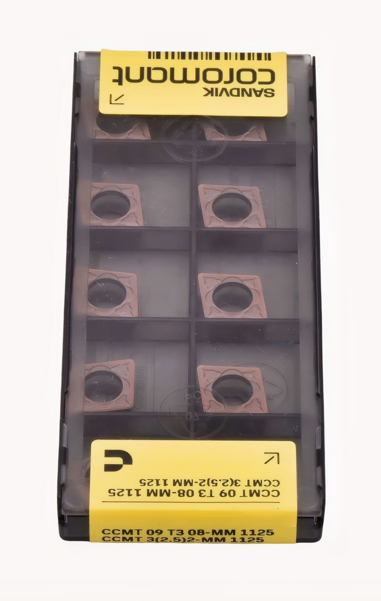 SANDVIK INSERTS 10pc Sandvik Coromant CCMT 09 T3 08-MM 1125 Turning Insert (Suitable for Stainless Steel, Medium Chipbreaker)