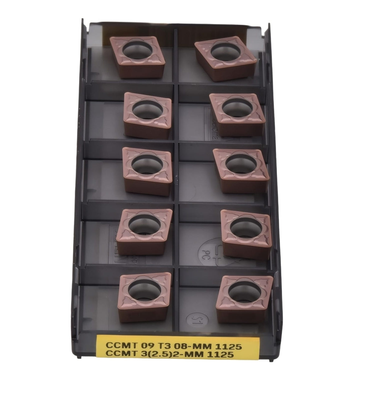 SANDVIK INSERTS 10pc Sandvik Coromant CCMT 09 T3 08-MM 1125 Turning Insert (Suitable for Stainless Steel, Medium Chipbreaker)