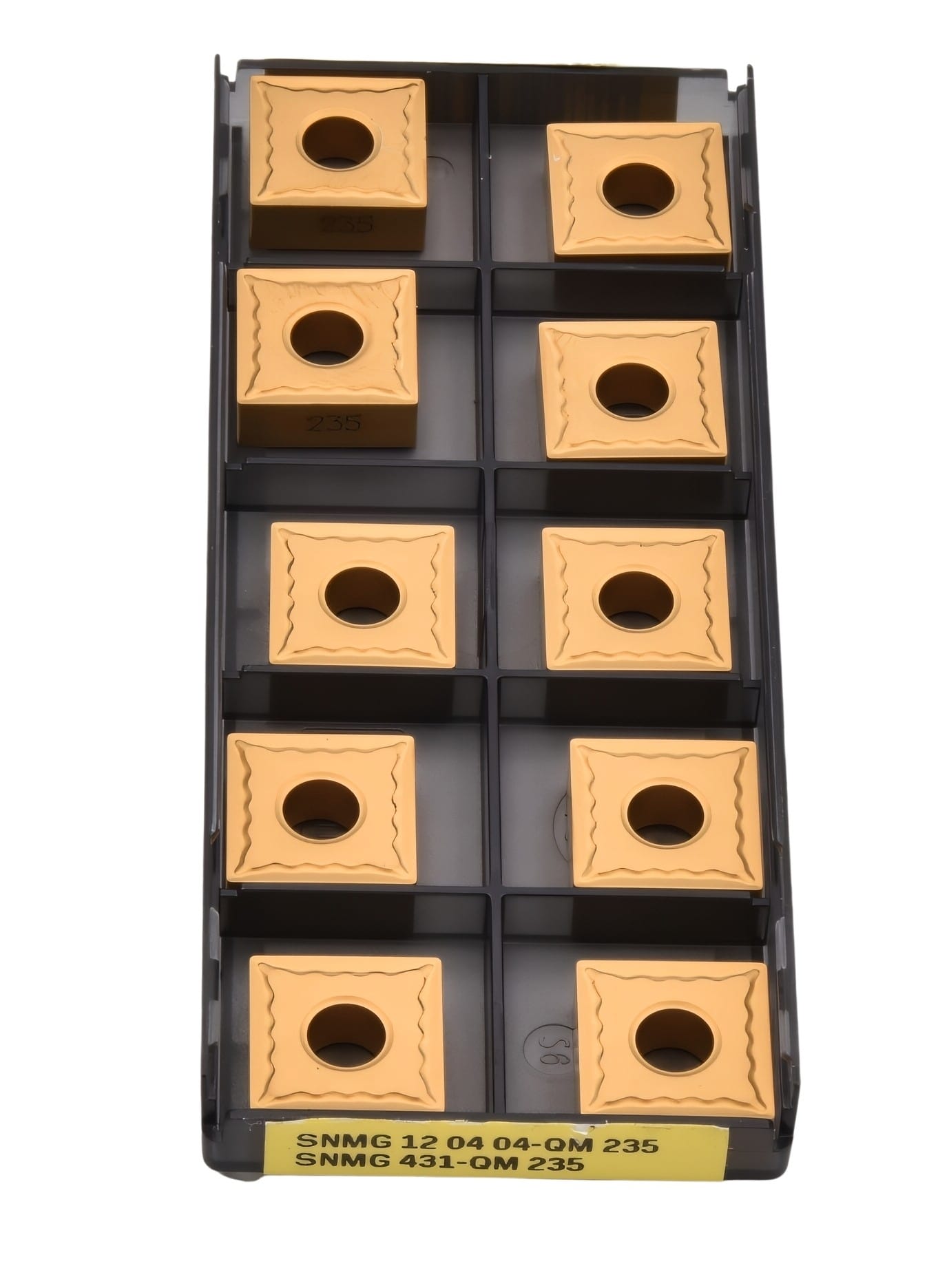 SANDVIK INSERTS 10pc Sandvik Coromant SNMG 12 04 04-QM 235 Turning Insert (Suitable for Steel & Stainless Steel, Medium Chipbreaker)