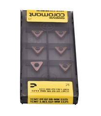 SANDVIK INSERTS 10pc Sandvik Coromant TCMT 09 02 08-MM 1125 Turning Insert (Suitable for Stainless Steel, Medium Chipbreaker)