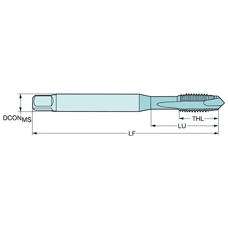 SANDVIK Taps & Dies Sandvik HSS-E Blue Gun Nose PVD FeN coated Tap M5 X 0.8, DIN 371 Reinforced Shank
