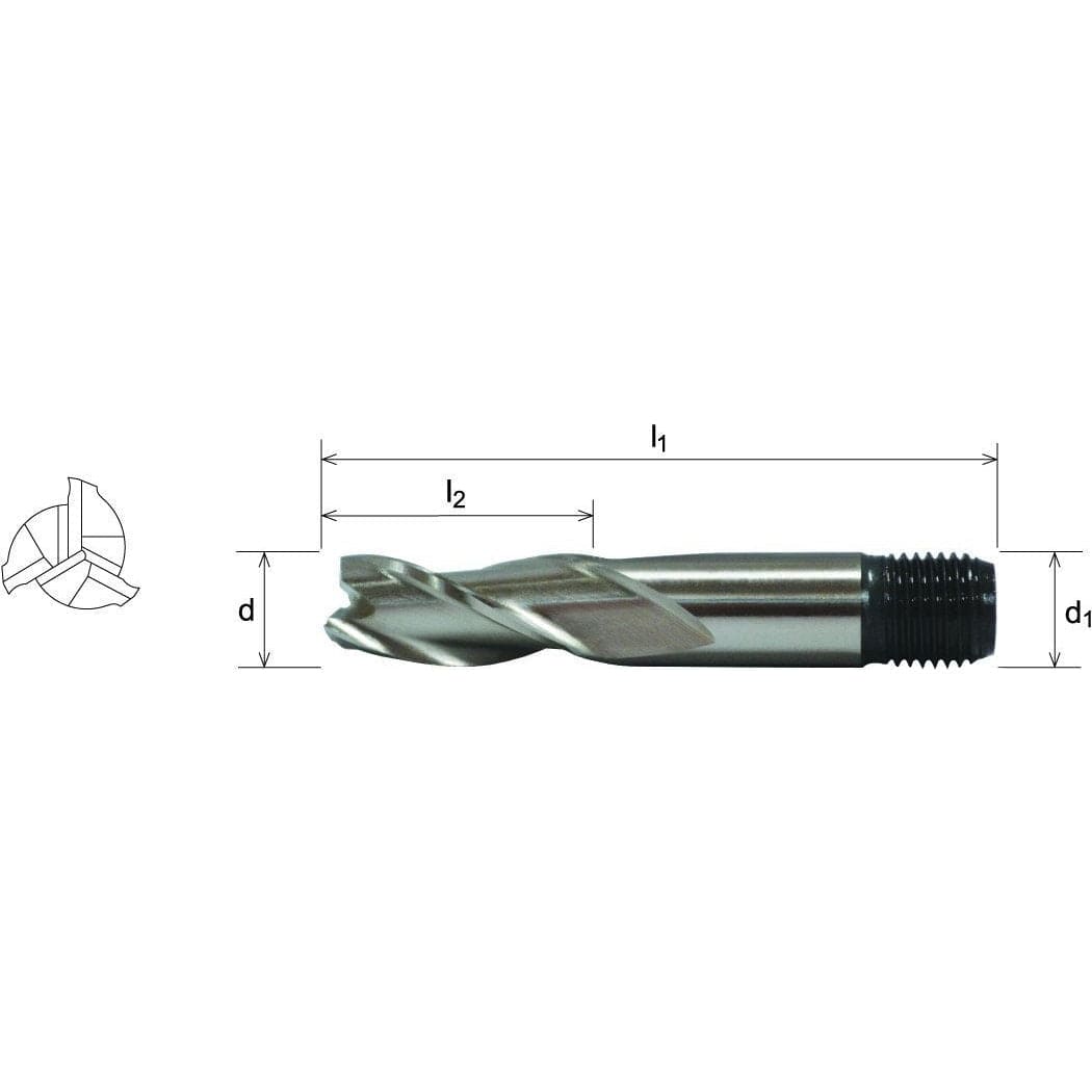 Somta 3 Flute 16mm HSS-Co8 Multi-Purpose End Mill - Twin Eagle Imports