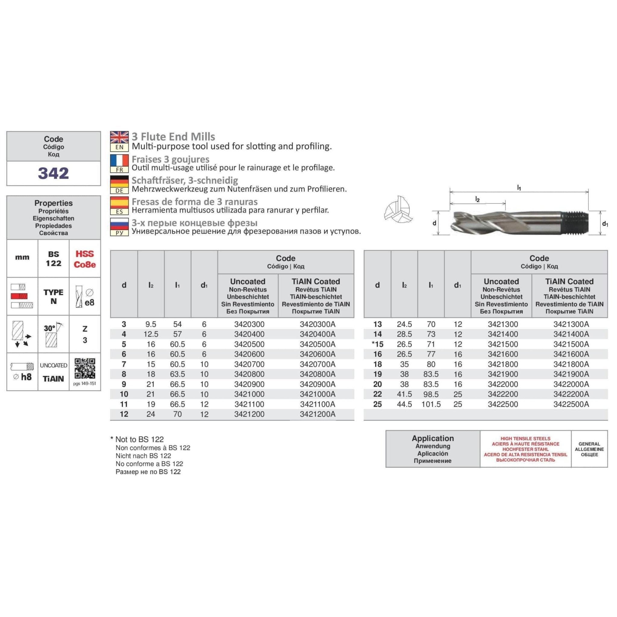 Somta 3 Flute 8mm HSS-Co8 Multi-Purpose End Mill - Twin Eagle Imports