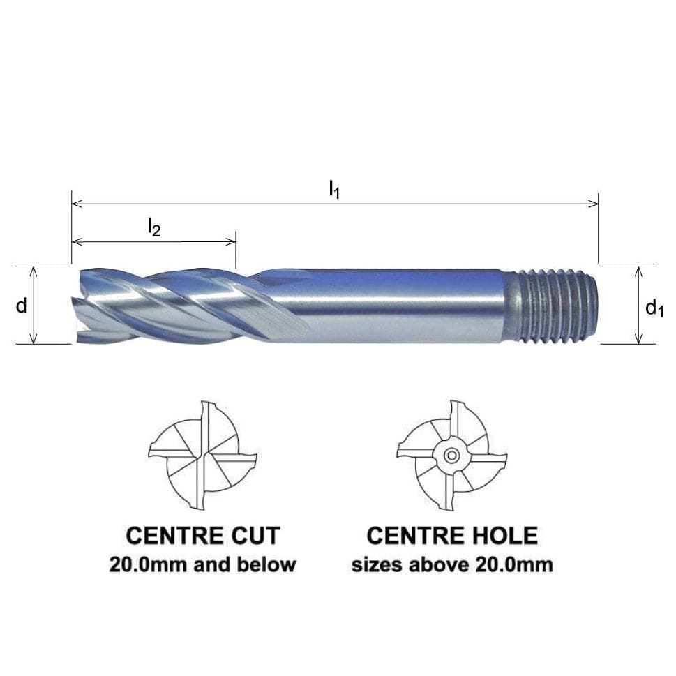 SOMTA Manufacturing Somta 4 Flute 3/16 HSS-Co8 Multi-Purpose End Mill