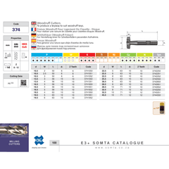 SOMTA MILLING CUTTERS Somta Series 374 – Woodruff Cutter 19.5x6.0mm