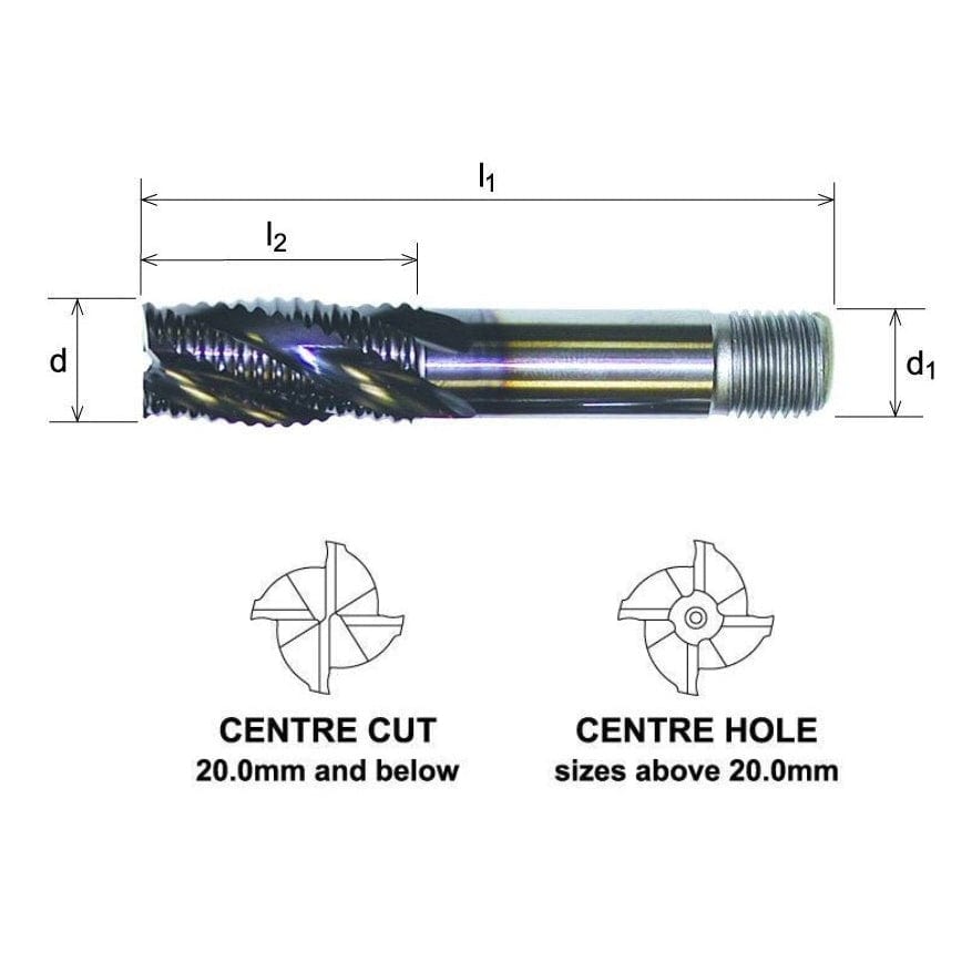 Somta Multi Flute 12mm HSS-Co8 Multi-Purpose Roughing End Mill - Twin Eagle Imports