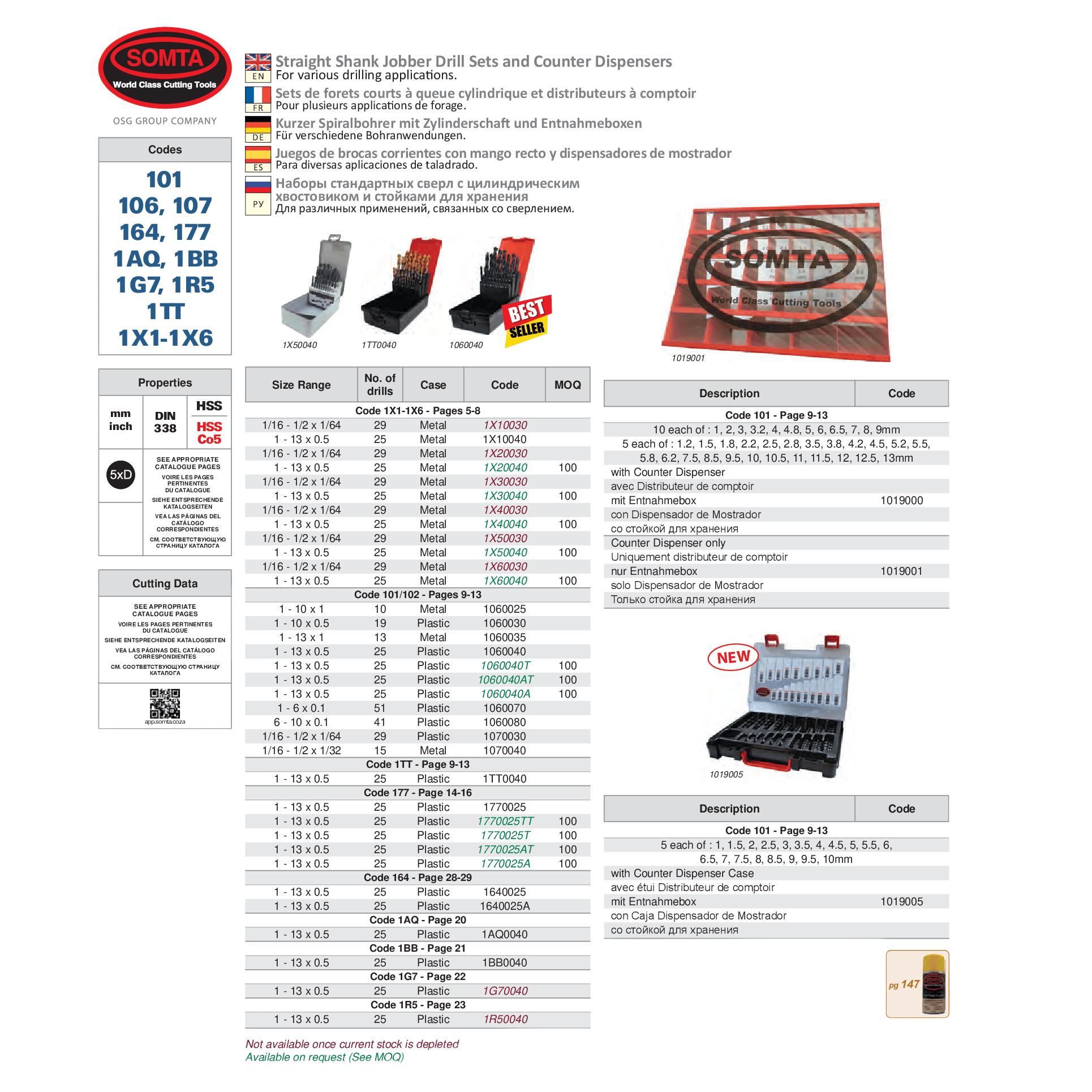 Somta Series 106 – 1-6 x 0.1MM Jobber Drill Set Cased - Twin Eagle Imports