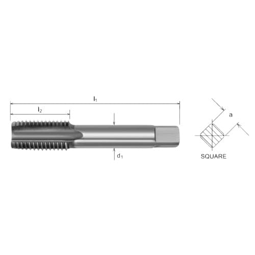 Somta Series 541 - HSS Straight Flute Short Hand Bottom (Finishing) Tap UNC 3/8" x 16 TPI - Twin Eagle Imports