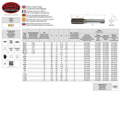 Somta Series 551 - HSS Short Hand Tap No.6 UNF Second (Intermediate) - Twin Eagle Imports
