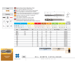 SOMTA TAPS Somta Series 546 – 5/16 UNC HSS Spiral Flute Tap (Standard)
