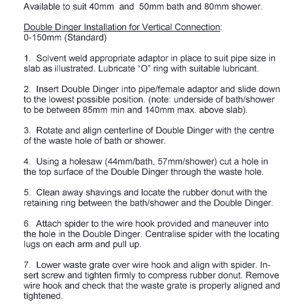 Tacron Industries Drain Waste Double Dinger – The Easy Solution for Plumbing Misalignment 40mm