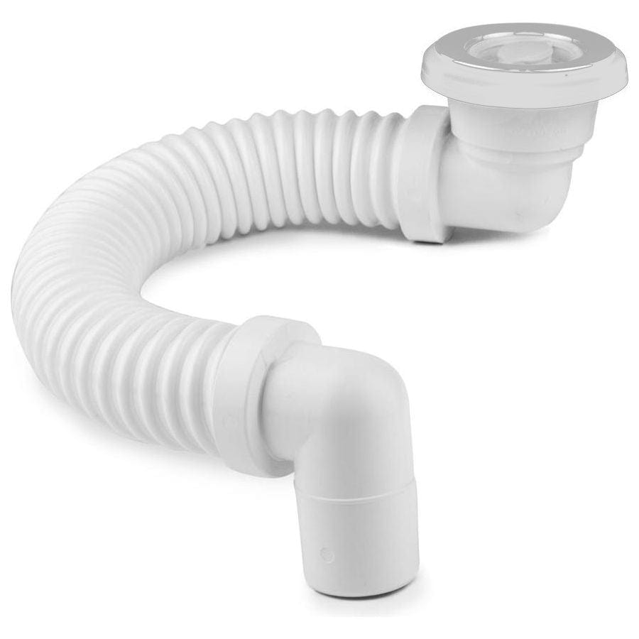 Tacron Industries Drain Waste Flexible Plumbdinger - White Plated Brass Plug 40mm