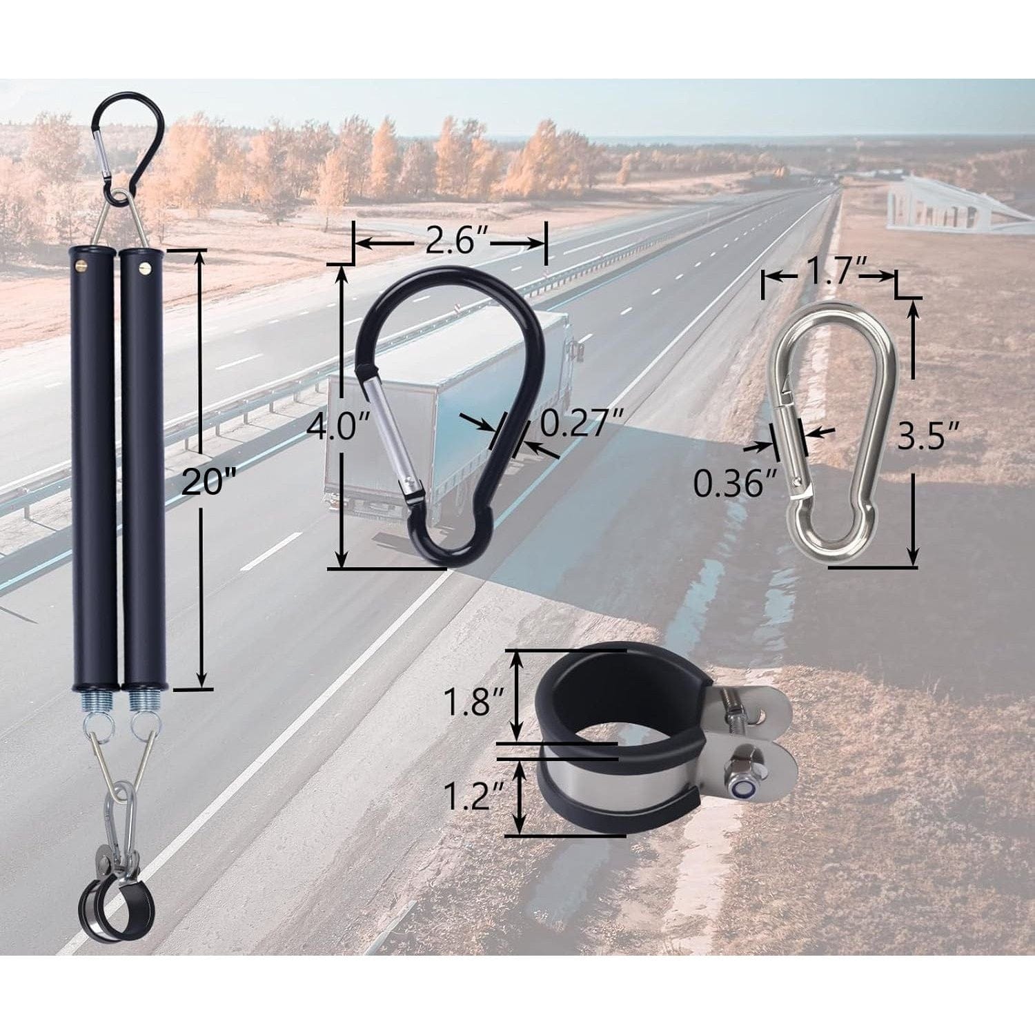 TEI Truck Electrical 20"  Dual Tender Spring Kit with Loop Air Lines Holder