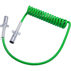 TEI Truck Electrical 7 Way Trailer 15 FT Green ABS Long Tail Spiral Electrical Power cord
