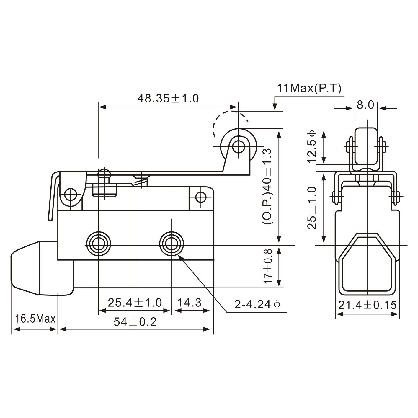 Tianyi Switch AZ-7121 Roller Lever Actuator Type Limit Switch