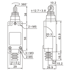 Tianyi Switch ME-8122 Cross Roller Plunger Momentary Limit Switch
