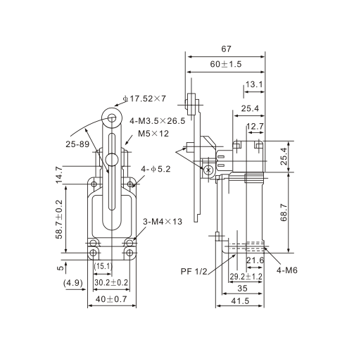 Tianyi Switch WLCA12-2-Q MicroLimit Switch with Adjustable Roller Arm