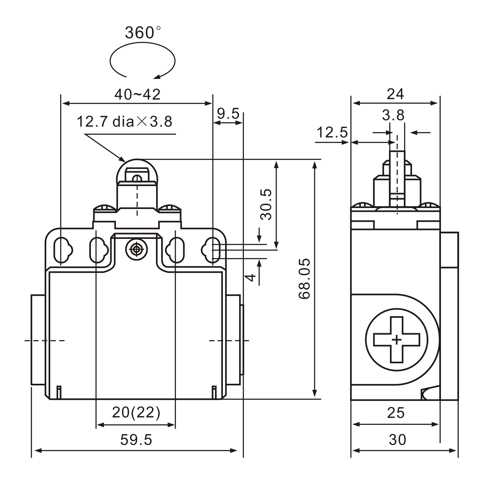 Tianyi Switch XCK-T102 Plunger Actuator Limit Switch