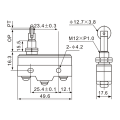 Tianyi Switch Z-15GQ21-B Panel-Mount Cross Roller Plunger Micro Limit Switch