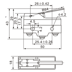 Tianyi Switch Z-15GW-B Universal Hinge-Actuated Screw Terminals Limit Switch