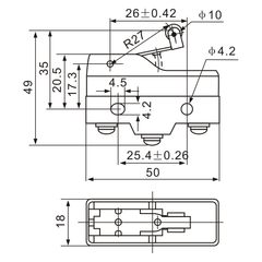 Tianyi Switch Z-15GW22-B Short Hinge Roller Lever Micro Limit Switch