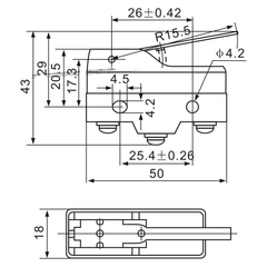 Tianyi Switch Z-15HW78-B Hinge Lever Toggle with Screw Terminals Limit Switch