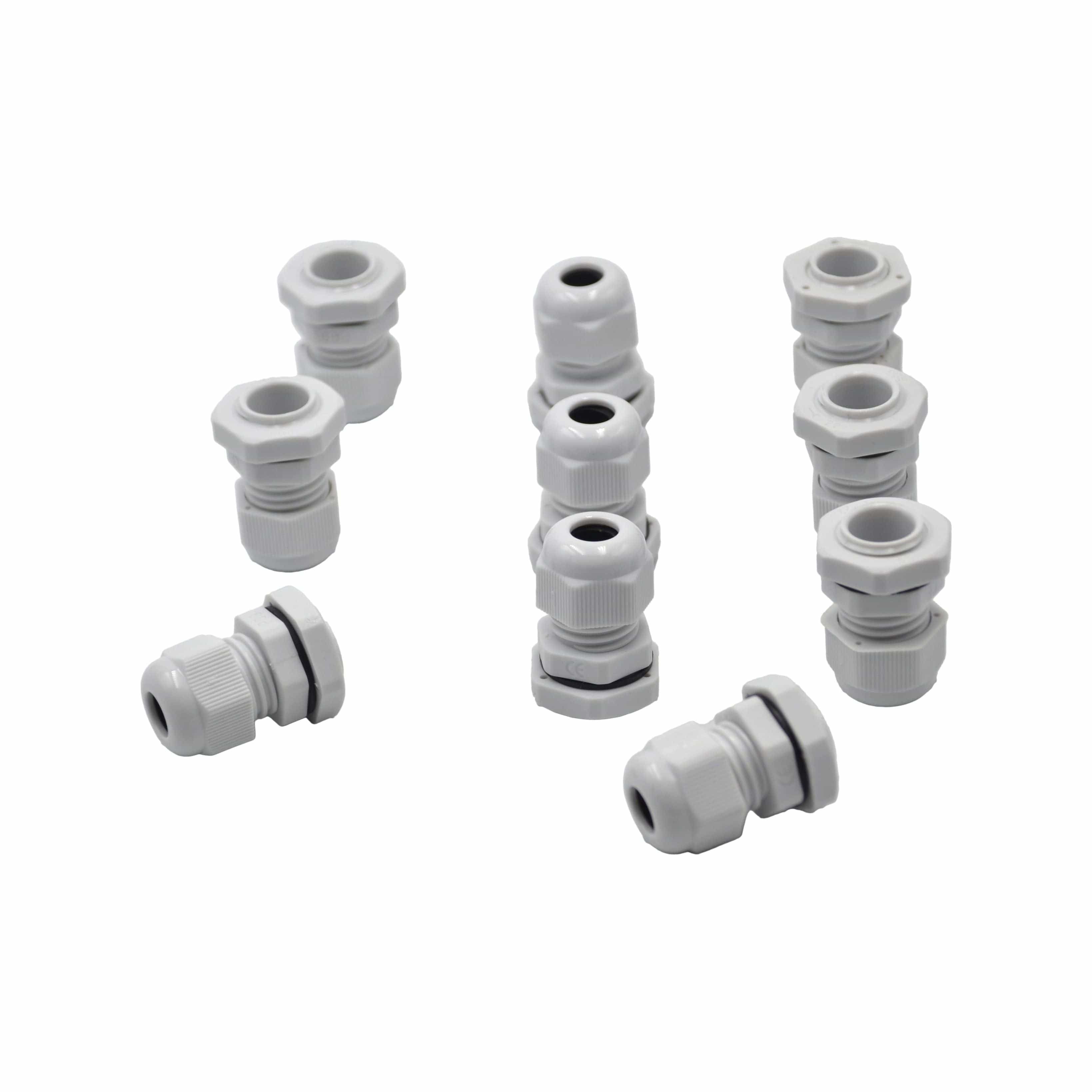 Twin Eagle Imports Cable Gland 10 Pack IP68 PG9 White Nylon Cable Gland 4-8mm Cable Range