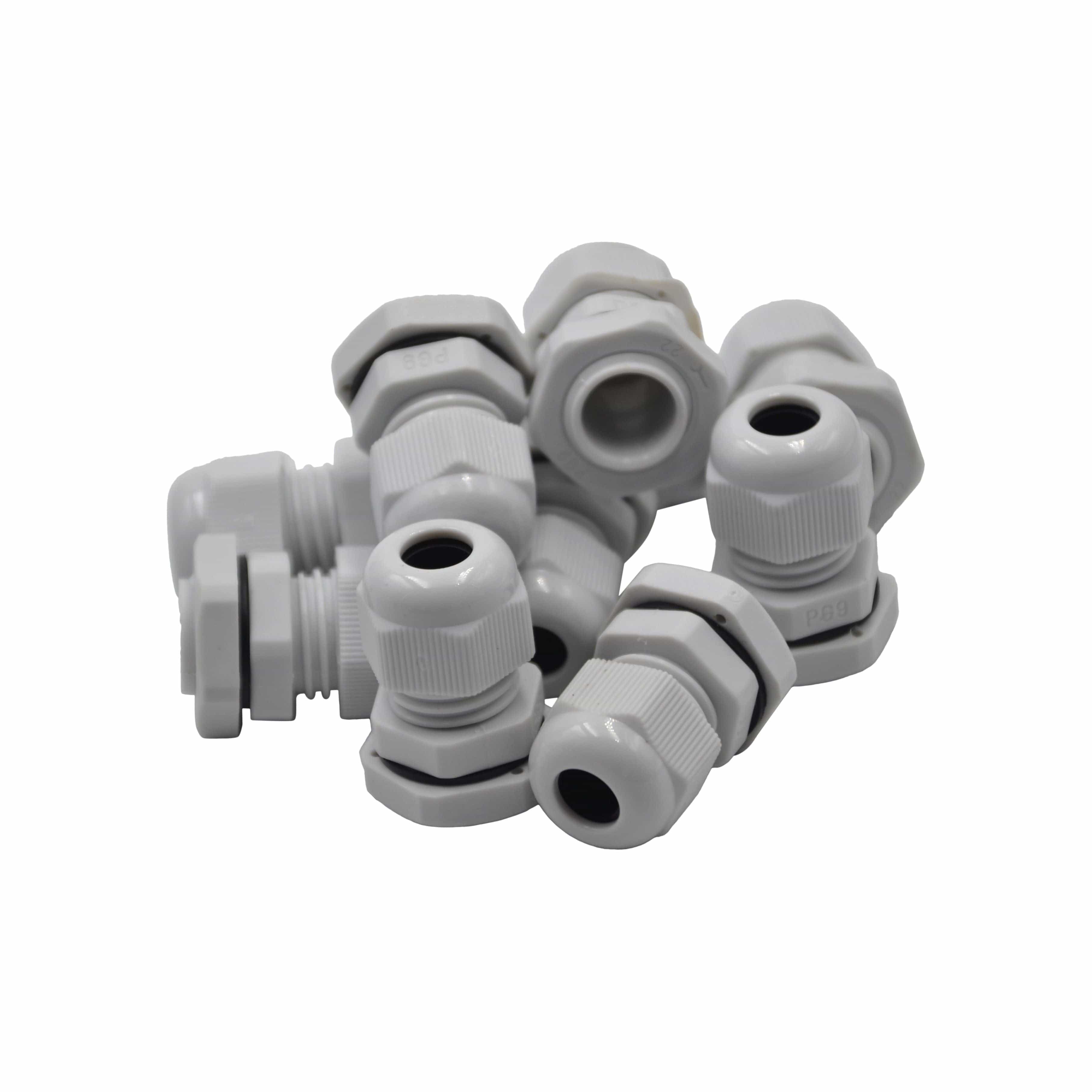 Twin Eagle Imports Cable Gland 10 Pack IP68 PG9 White Nylon Cable Gland 4-8mm Cable Range