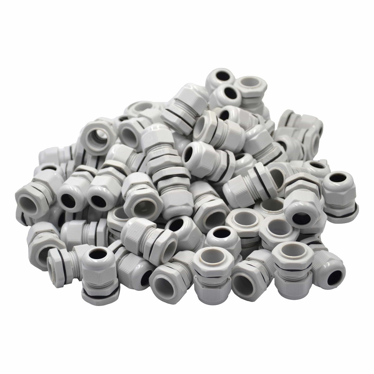 Twin Eagle Imports Cable Gland 100 Pack IP68 PG13.5 White Nylon Cable Gland 6-12mm Cable Range
