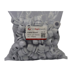 Twin Eagle Imports Cable Gland 50 Pack IP68 PG11 White Nylon Cable Gland 5-10mm Cable Range