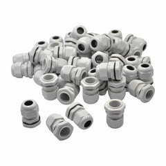 Twin Eagle Imports Cable Gland 50 Pack IP68 PG13.5 White Nylon Cable Gland 6-12mm Cable Range