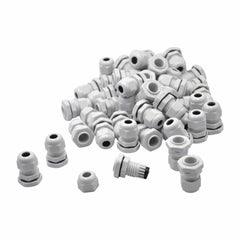 Twin Eagle Imports Cable Gland 50 Pack IP68 PG9 White Nylon Cable Gland 4-8mm Cable Range