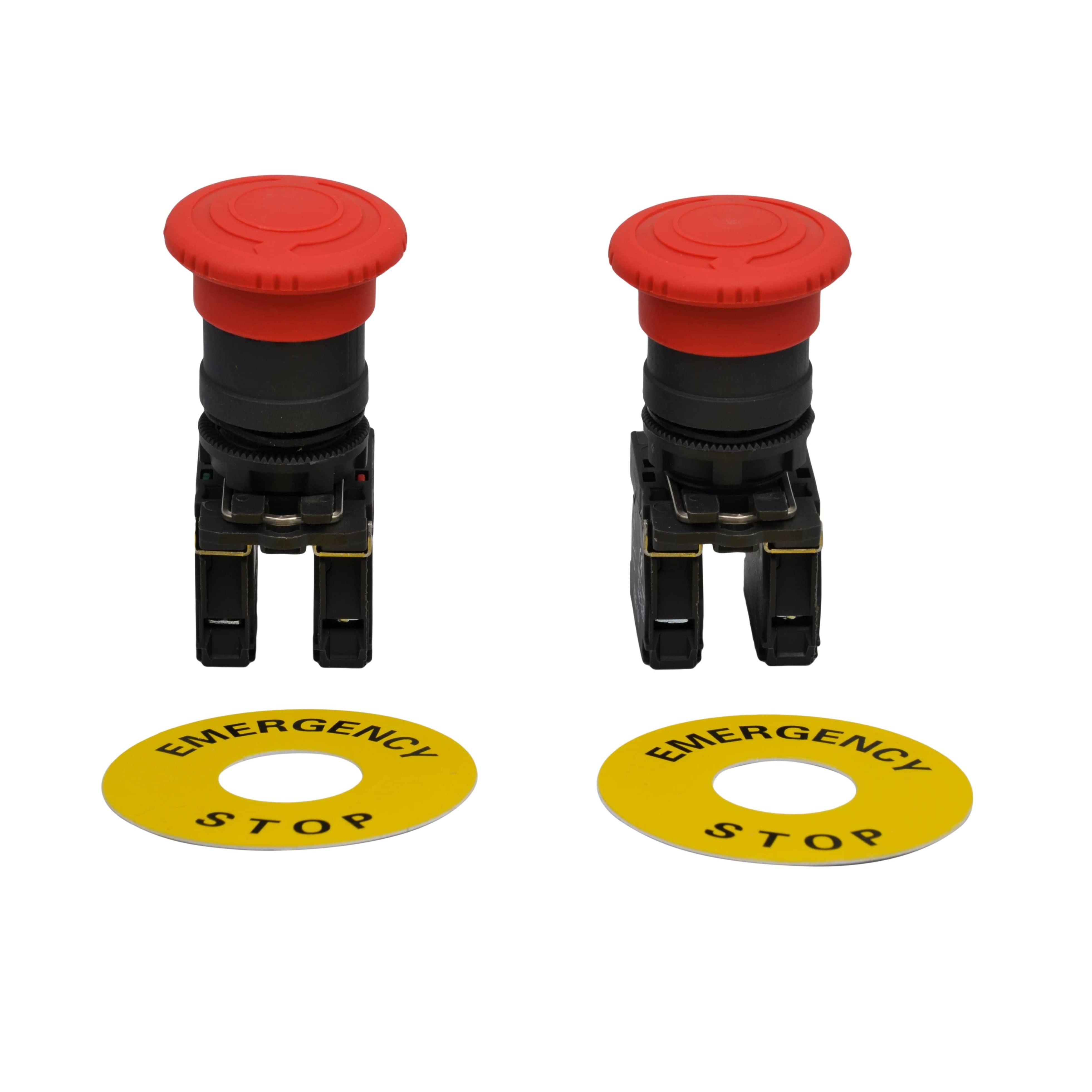 Twin Eagle Imports E Stops Mushroom head pushbutton turns to release NC NO Switch Electrical 12V 24V  TB5-AS545