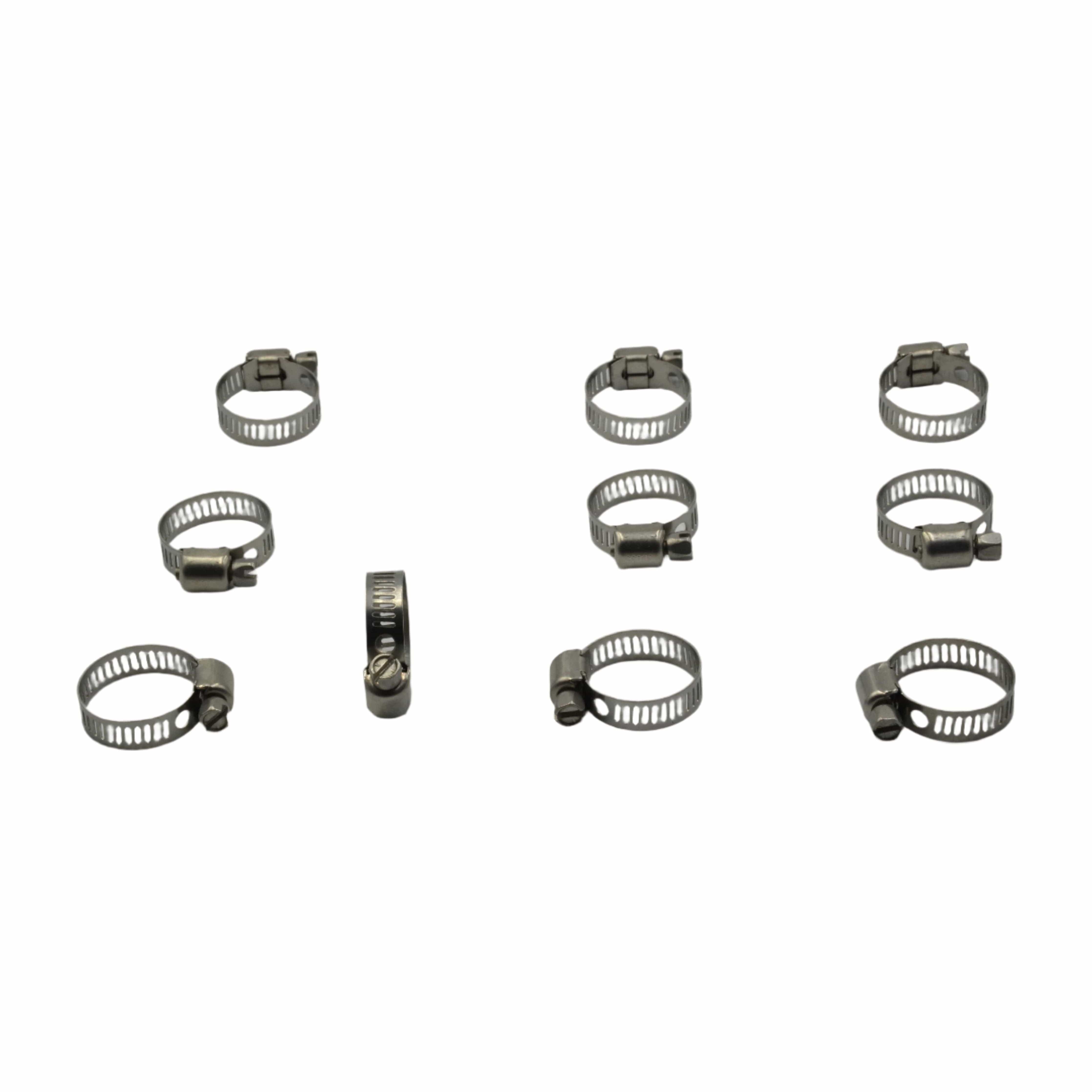 Twin Eagle Imports Grab Kits 10 Piece 304 Stainless Steel 12-23mm Worm Drive Hose Clamp