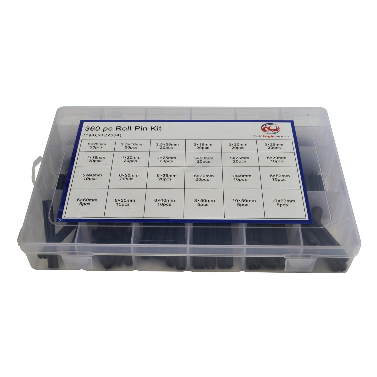 Twin Eagle Imports GRAB KITS 360 Piece Metric Roll Pin Grab Kit Assortment