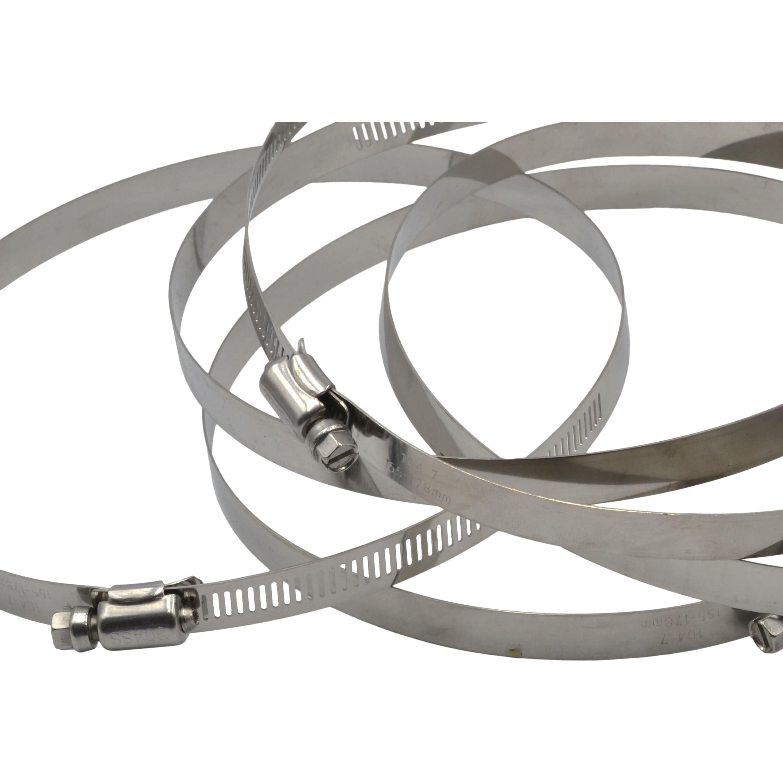 Twin Eagle Imports Grab Kits 5 Piece 304 Stainless Steel 155-178mm Worm Drive Hose Clamp