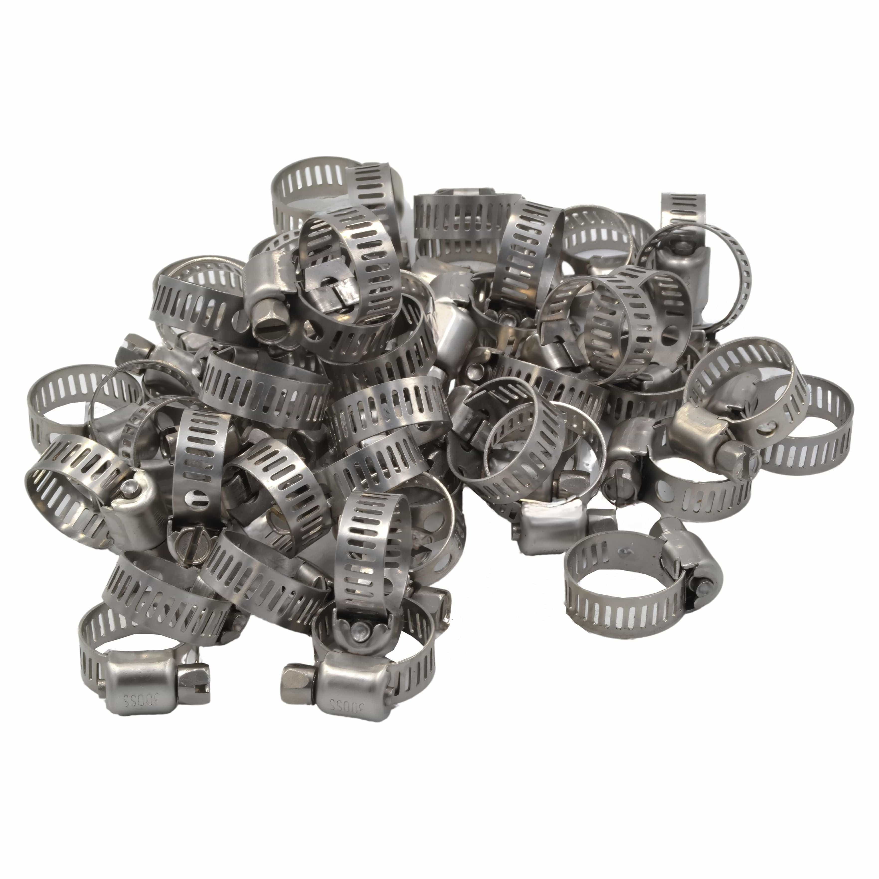 Twin Eagle Imports Grab Kits 50 Piece 304 Stainless Steel 6-15mm Worm Drive Hose Clamp