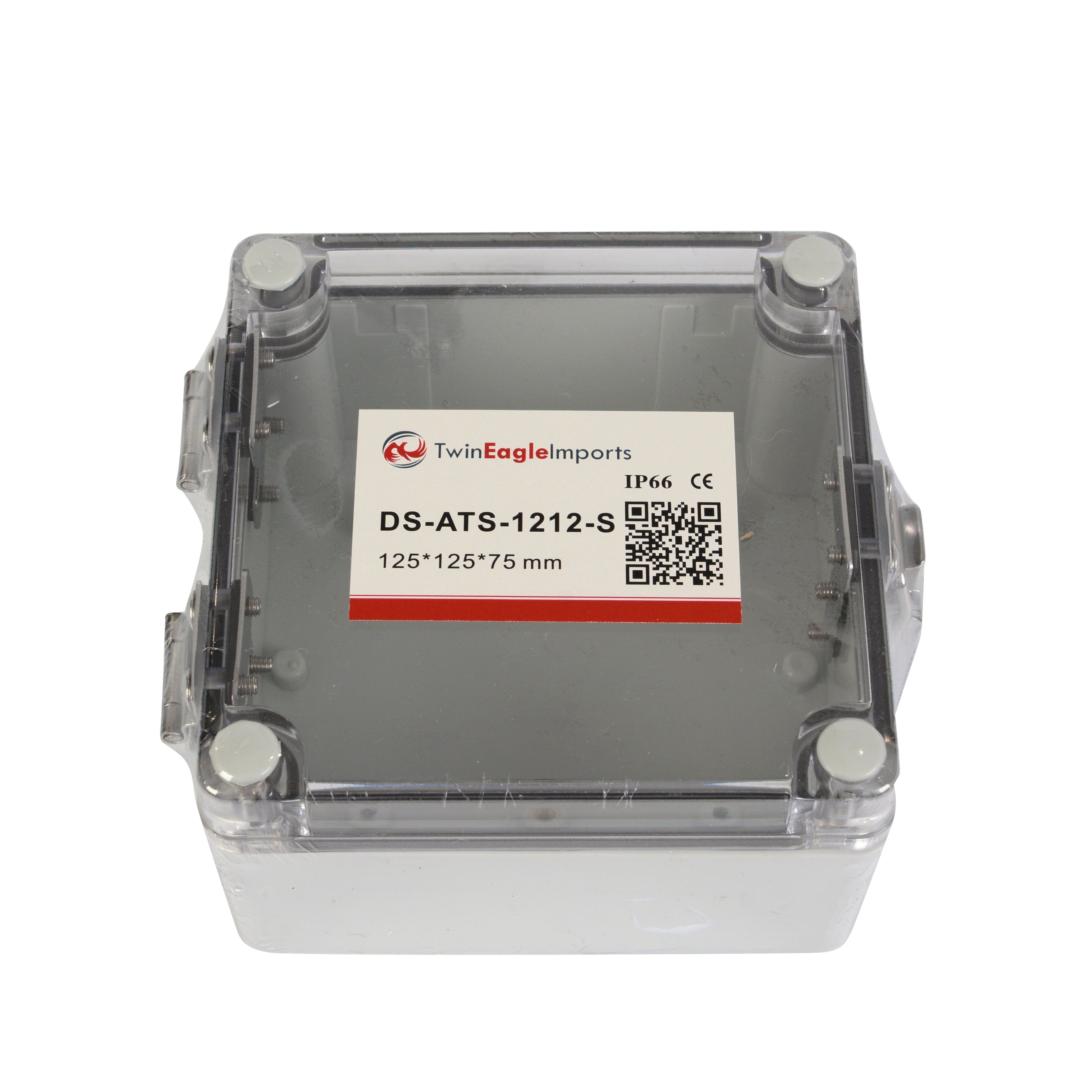 Twin Eagle Imports Junction Box ABS IP66 Clear Lid Hinge Junction Box 125 x 125 x 75mm
